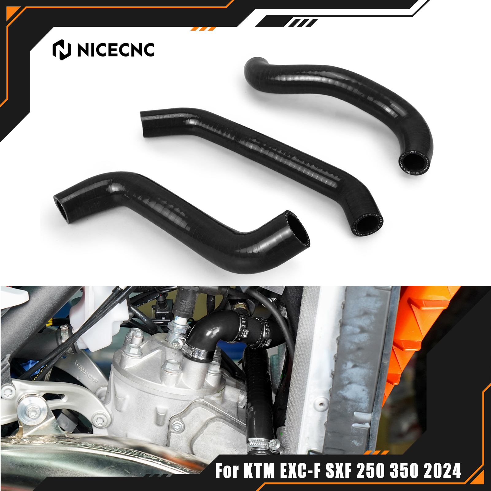 KTM EXC250F EXCF 350 XCF 350 2024 SXF 250 SXF 350 2023-2024 ハスクバーナ FE 350 FX 350 FC 250 350 ラジエーター冷却ホースキット