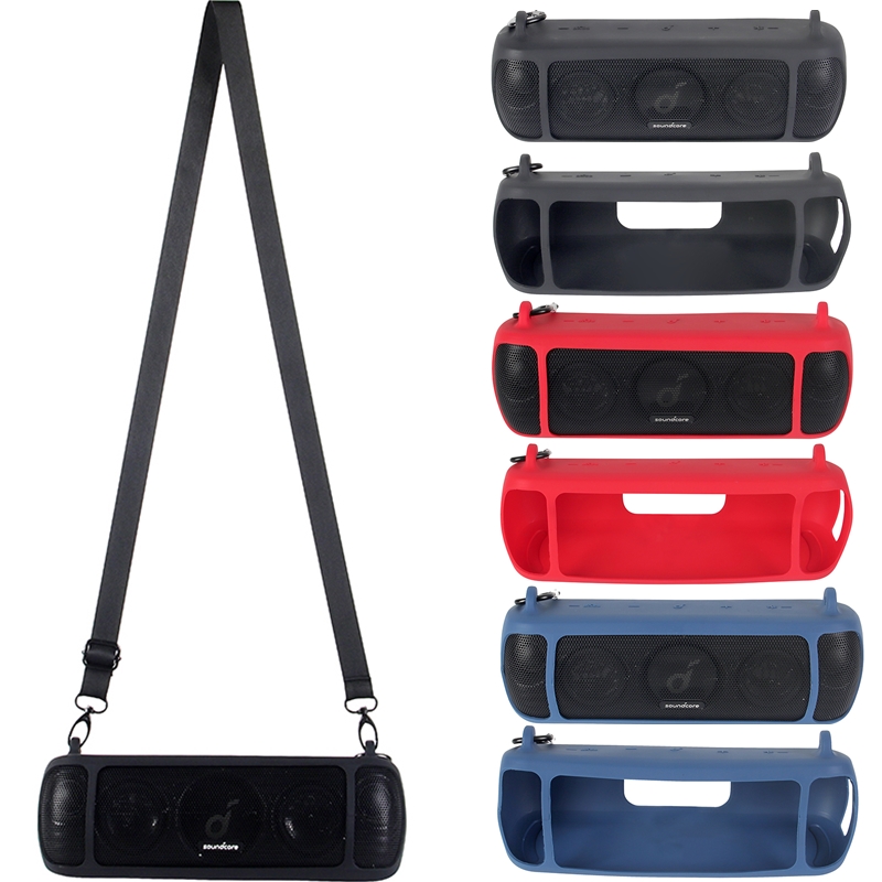2022 最新のトラベルシリコンケースカバーストラップカラビナ付き Anker Soundcore Motion ワイヤレス Bluetooth スピーカー用