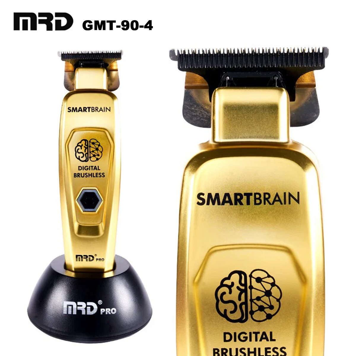 MRD GMT-90-4 スマート脳ヘアトリマー男性用彫刻プッシュプロフェッショナルバリカンフルメタル DLC 刃仕上げ機