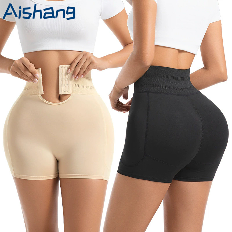 ヒップエンハンサーシェイプウェアパンティー女性ハイウエストおなかコントロールボディシェイパーブリーフリムーバブルパッドバットリフター痩身下着
