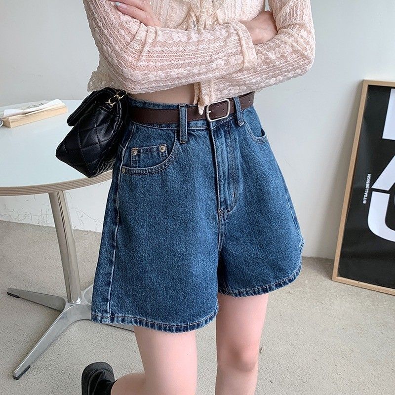 夏薄型ハイウエストワイド脚 ort ジーンズ女性のルーズフィット A ライン orts カジュアルストレートチューブパンツハイウエスト orts