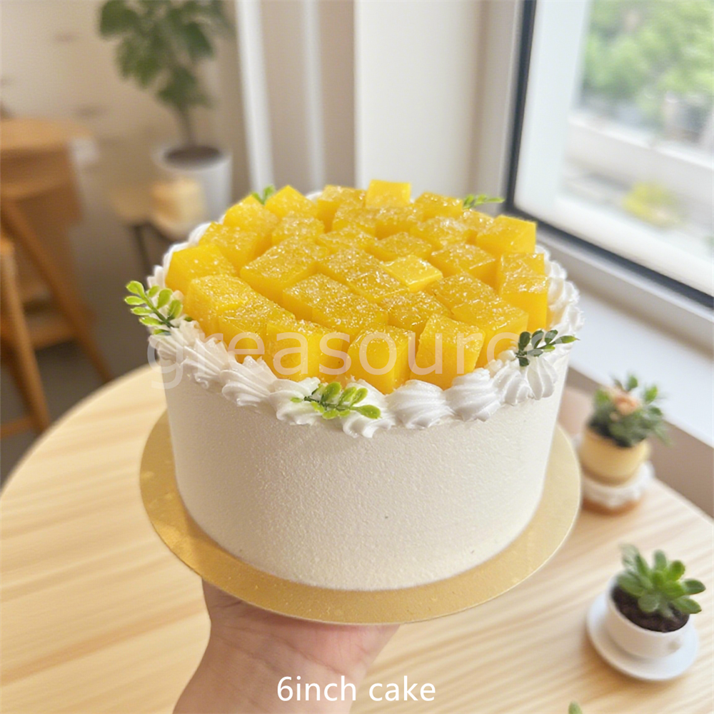 人工フェイク 4 インチケーキシミュレーションラブフェイクベーカリールームプロップアートクリームディスプレイマンゴーパールウィンドウ装飾フルーツチョコレート