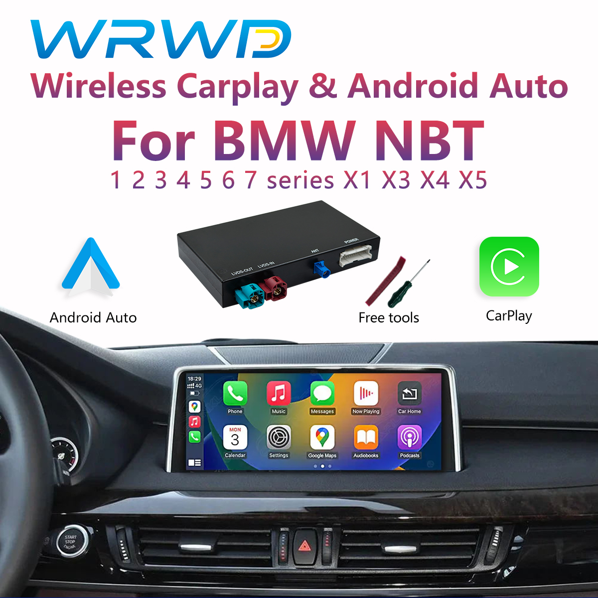 ワイヤレス CarPlay Android 自動モジュール BMW NBT 1 2 3 4 5 7 シリーズ F20 F21 F23 F30 F31 F34 F35 F32 F33 F36 F10 F11 F07 モジュール