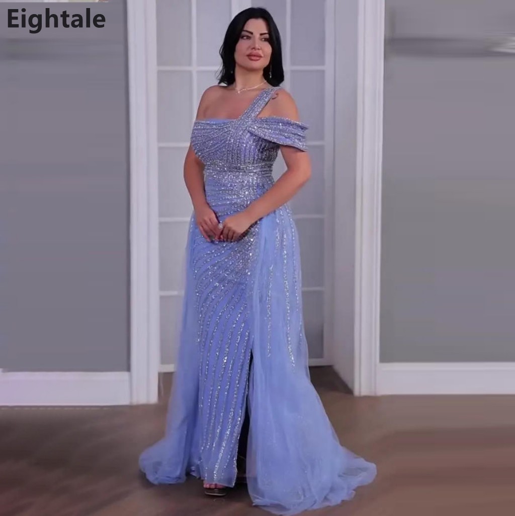 Eightale マーメイドシャイニングワンショルダーイブニングドレスウェディングロング高級スパンコールフォーマルウエディングドレスドバイパーティードレスカスタマイズ