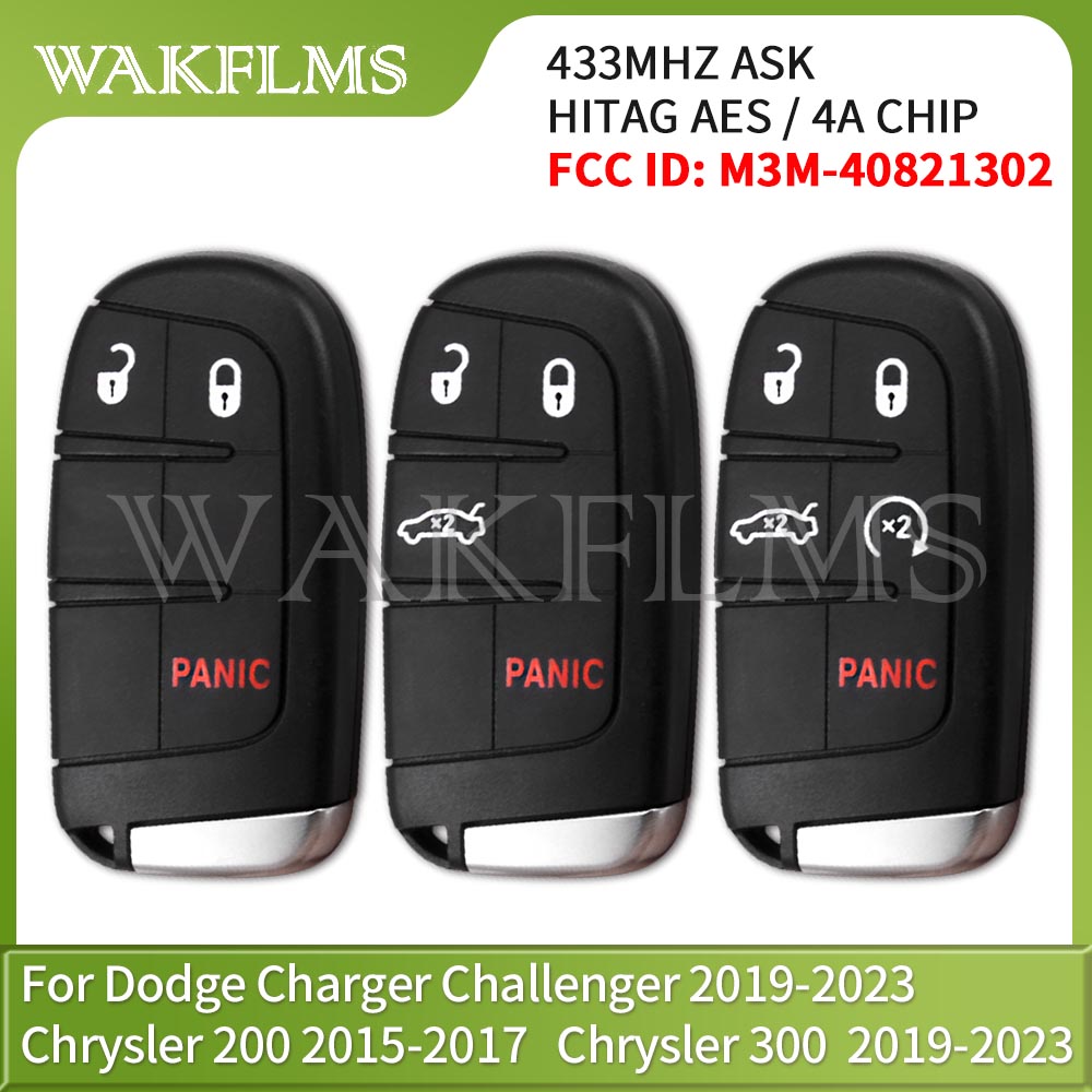 P/N:68155686AB AA AC クライスラー 200 300 ダッジチャージャー チャレンジャー 2015-2023 スマートカーキー 433.92MHz 4A チップ M3M-40821302
