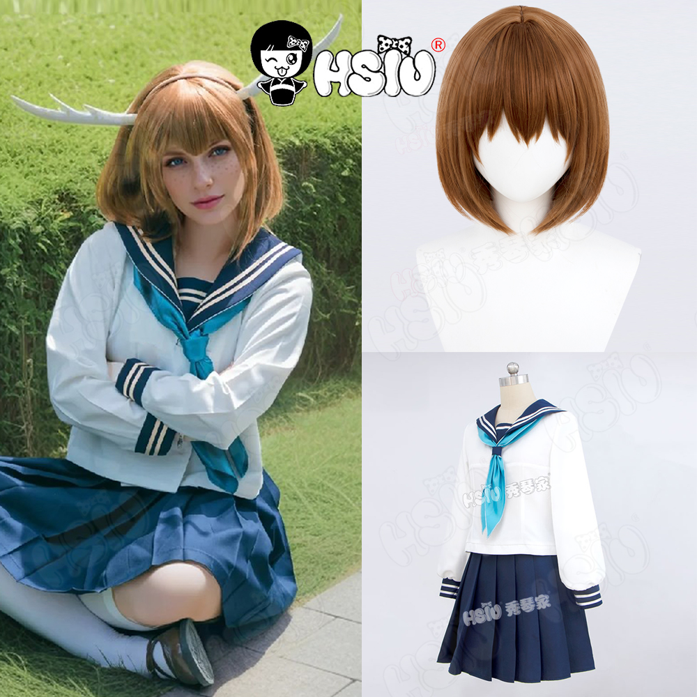 Shikanoko Noko コスプレウィッグ 衣類繊維合成ウィッグ「HSIU」ショート ブラウンウィッグ アニメ My Deer Friend Nokotancosplay 衣装ウィッグ