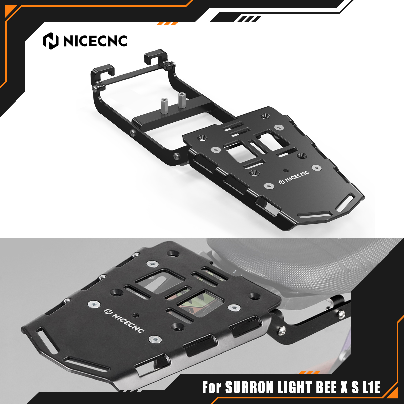 NICECNC Surron Light Bee X S L1E モトクロスリア荷物ラックカーゴブラケットアルミセグウェイ X160 X260 電動ダートバイク