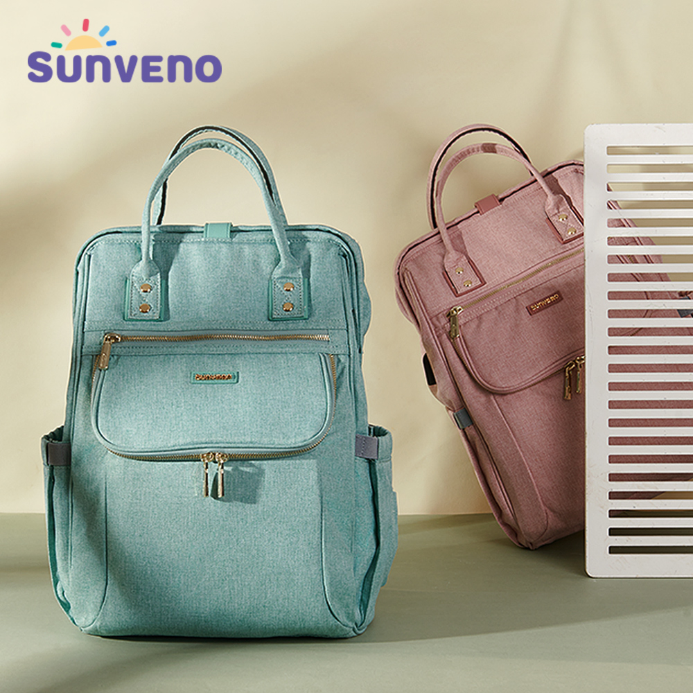 Sunveno ポータブルおむつバッグバックパック多機能トラベルバックパックマタニティベビーチェンジバッグ大容量
