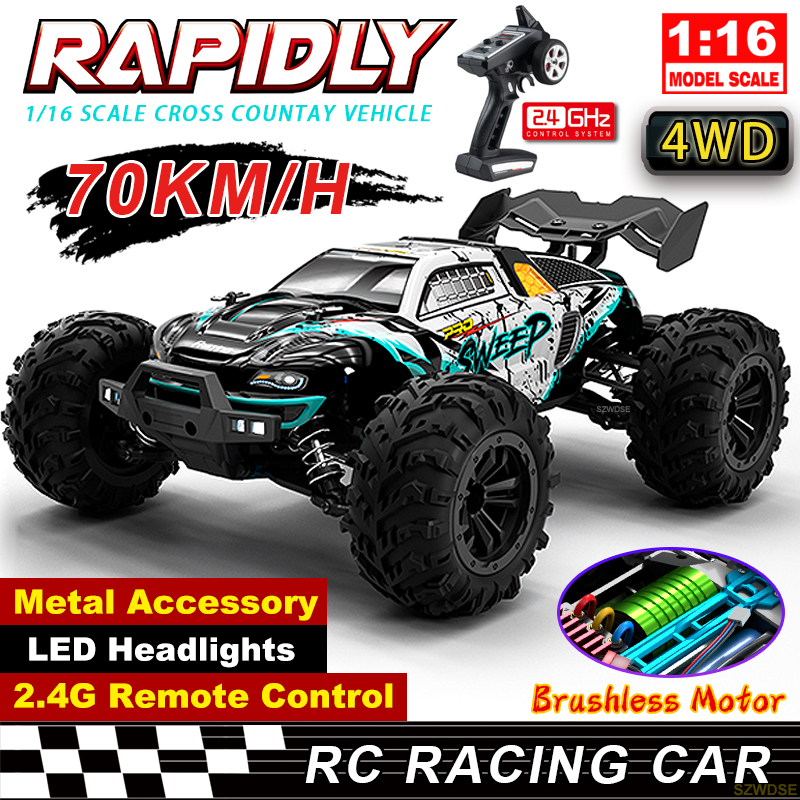 Wltoys Q117 1/16 RC カー 4WD リモートコントロールカー LED ヘッドライトブラシレス 70 キロ/H 2.4 グラム高速オフロードドリフトおもちゃ子供のため