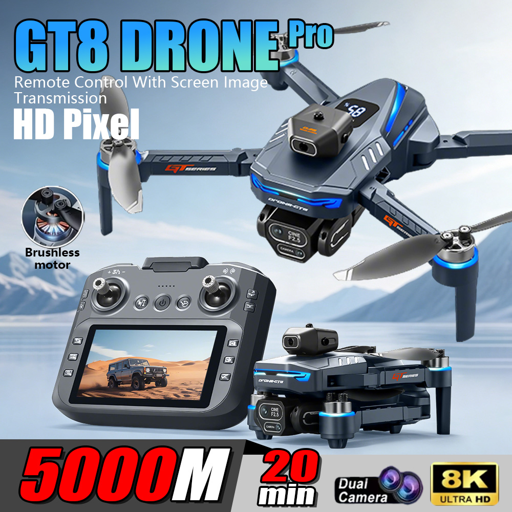 新しい GT8 ドローン空中 Deone 折りたたみ Quadcopter 障害物回避 GPS WIFI ドローンとカメラ HD 8K GPS プロフェッショナルデュアルカメラ