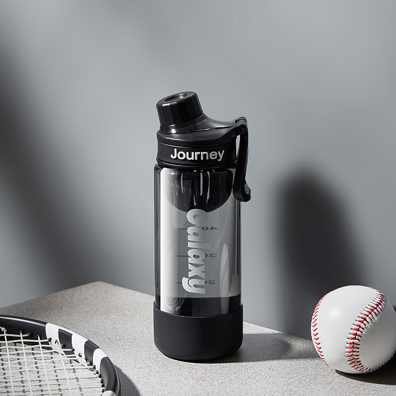 1PC シンプルなスポーツウォーターボトルポータブルプラスチックカップ漏れ防止耐衝撃性ティーフィルター付きジムカー学生用