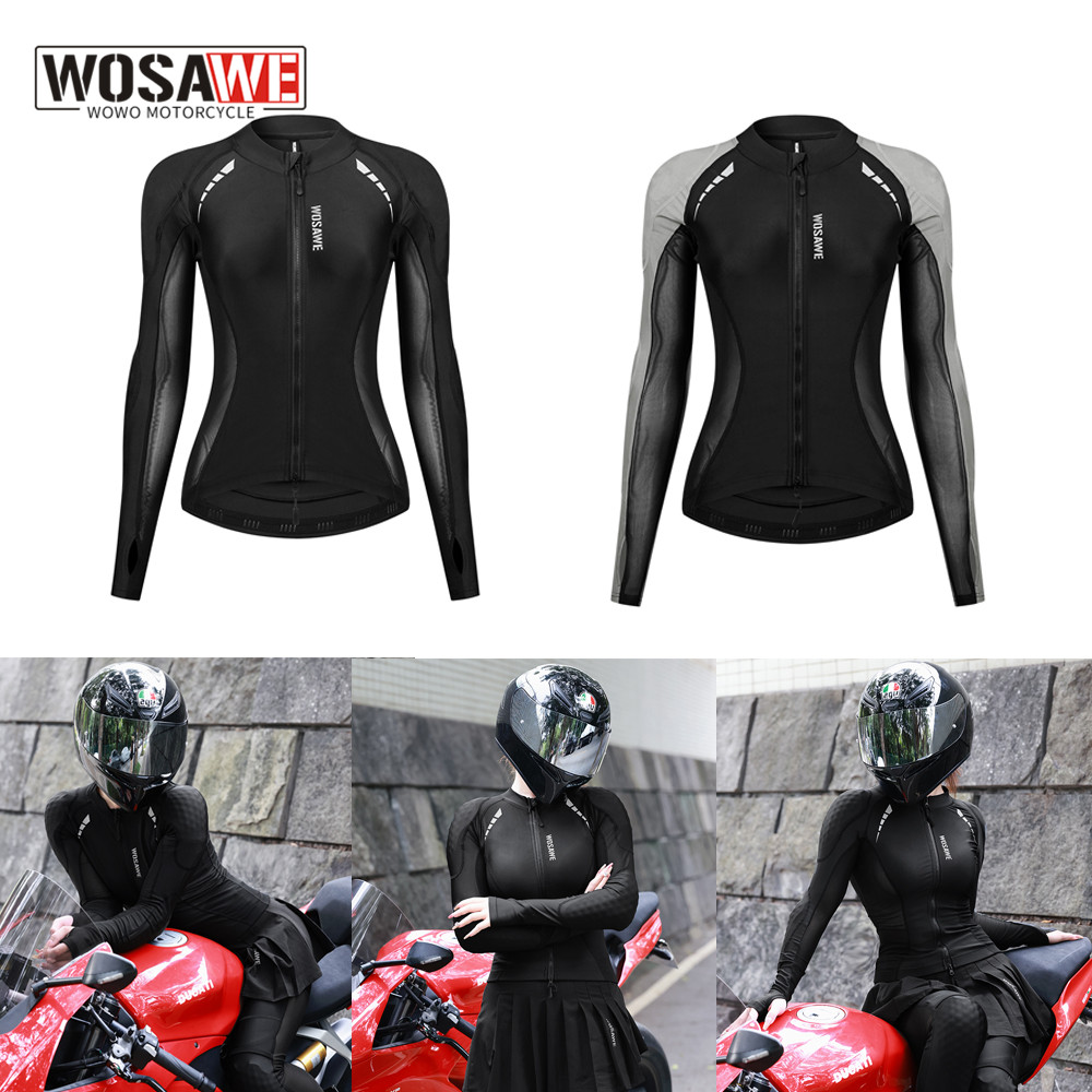 WOSAWE 夏通気性の女性のジャケット軽量モトクロスオートバイジャケット騎士乗馬バイクレーシングジャケット