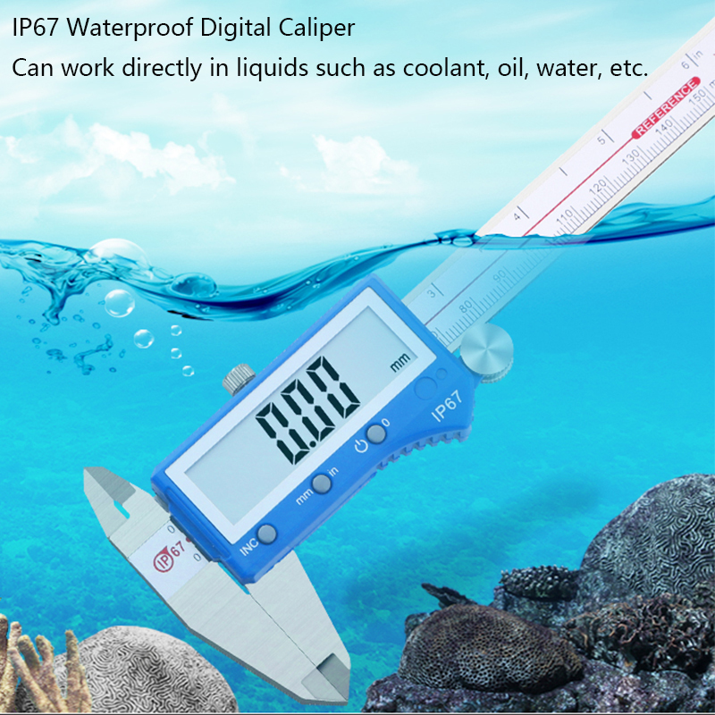 高品質デジタル表示ノギス IP67 防水電子デジタルノギス 150 200 300 ミリメートル工場測定ツール