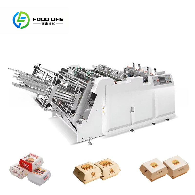 Automatic Take Away Lunch Food Box Making Machine Disposable Paper Lunch Hamburg Burger Box Forming Machine Food Container Maker