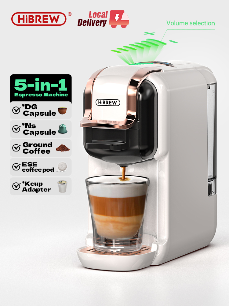 HiBREW 5 1 複数カプセルコーヒーマシンホット/コールド DG カプチーノネス小型カプセル ESE ポッドグラウンドコーヒーカフェテリア 20Bar H2B