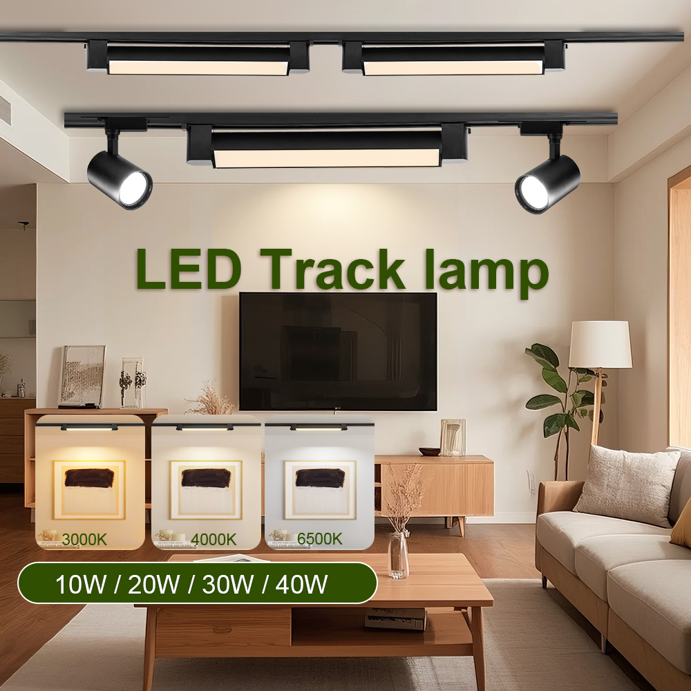 レール照明スポットライト 220V レール LED トラックライト天井トラックランプ 40 ワット投光器産業用照明家庭用照明ショップ