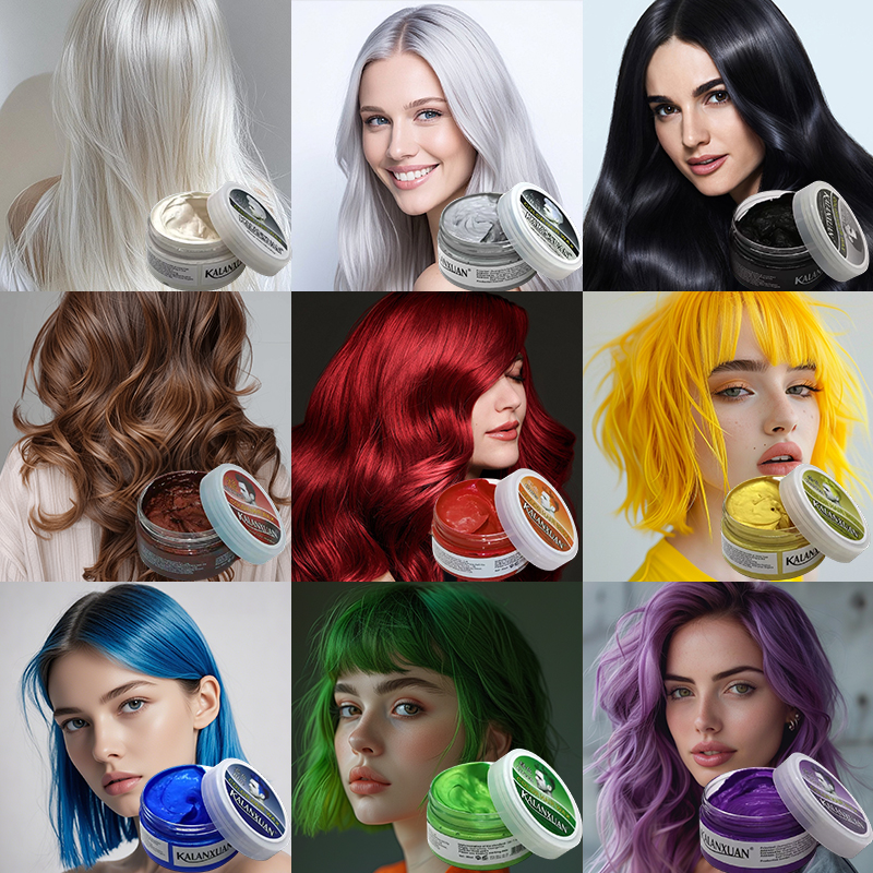 100 グラムヘアカラーワックス簡単一時的な洗浄ヘアスタイリングペースト染料眉毛ひげ着色一時的なヘアカラースタイルクリーム