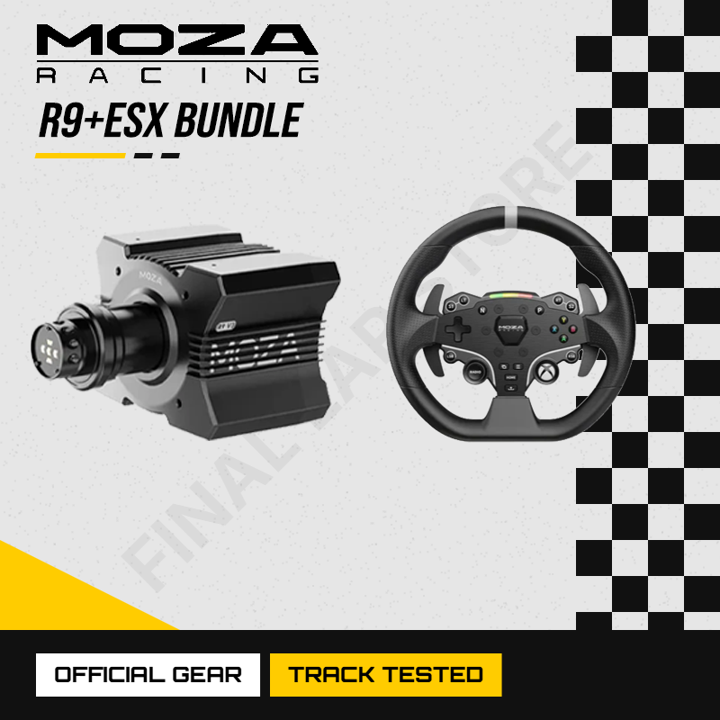 MOZA Racing R9 V3 および ESX ステアリング ホイール バンドル 280mm アルミニウム リム Xbox シリーズ X/S PC ダイレクト ドライブ Sim レーシング GT ラリー用
