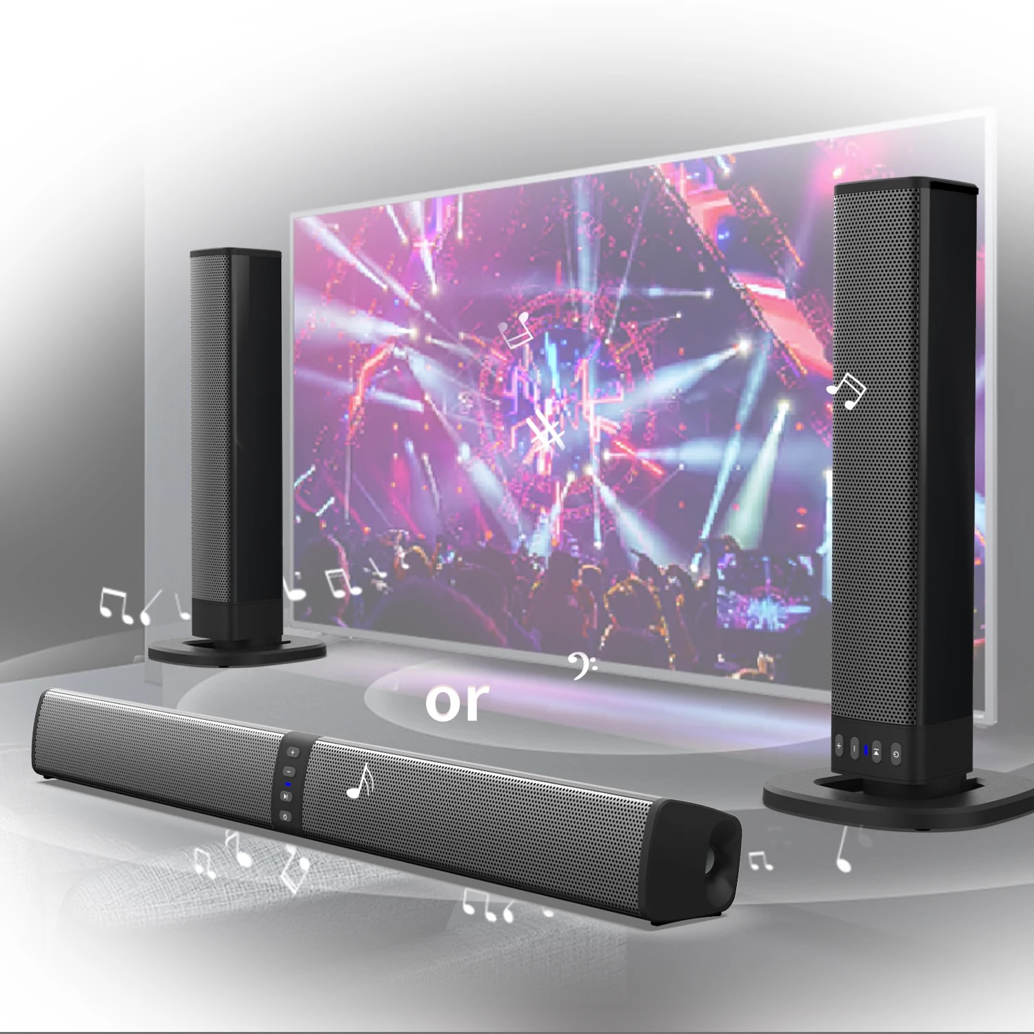 ポータブル超強力なワイヤレス Bluetooth スピーカーサラウンドステレオカイシャデソムサウンドバーホーム TV サウンドボックスサブウーファー FM ラジオ
