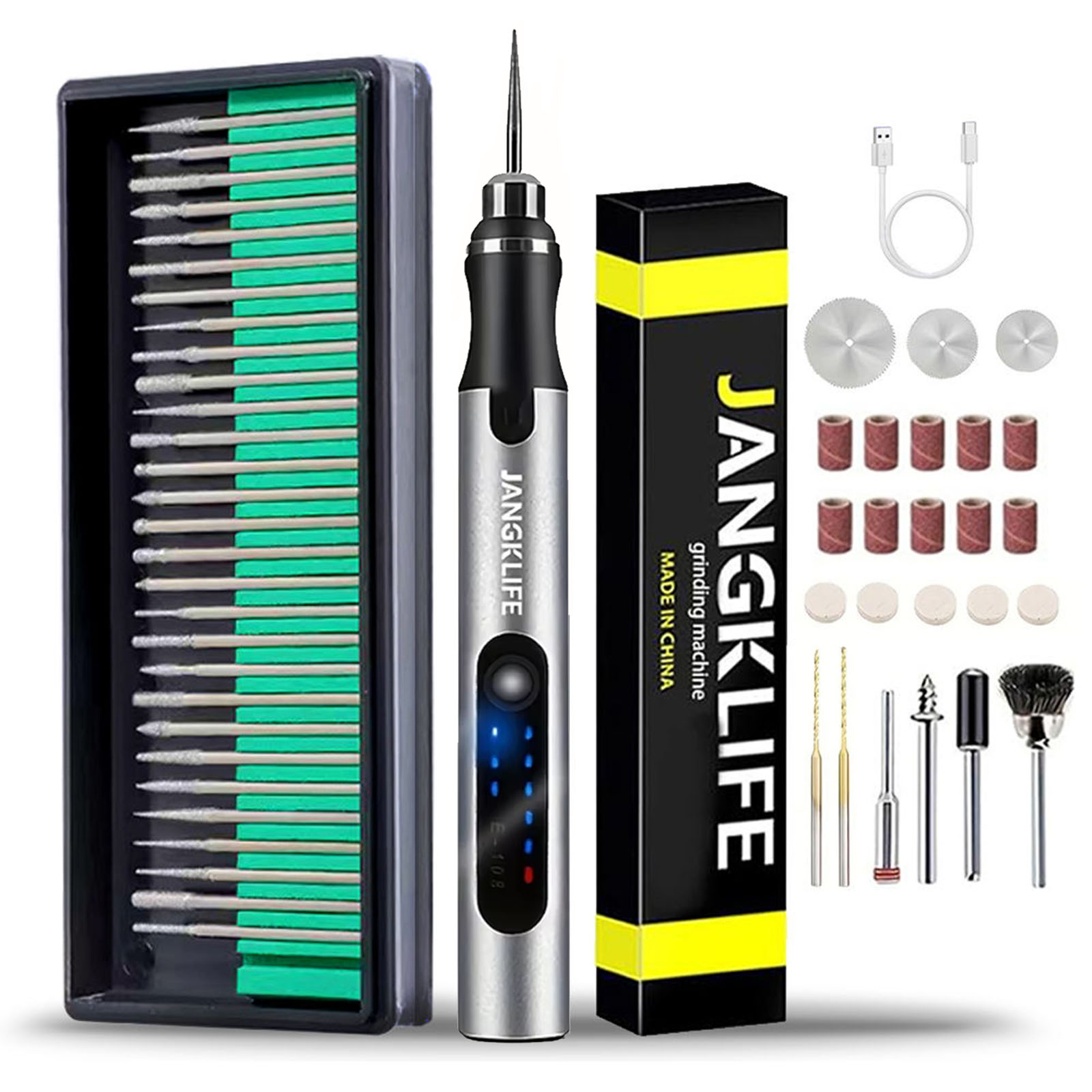JANGKLIFE USB コードレスロータリーツールキット木工彫刻ペン DIY ジュエリー金属ガラスミニワイヤレスドリル