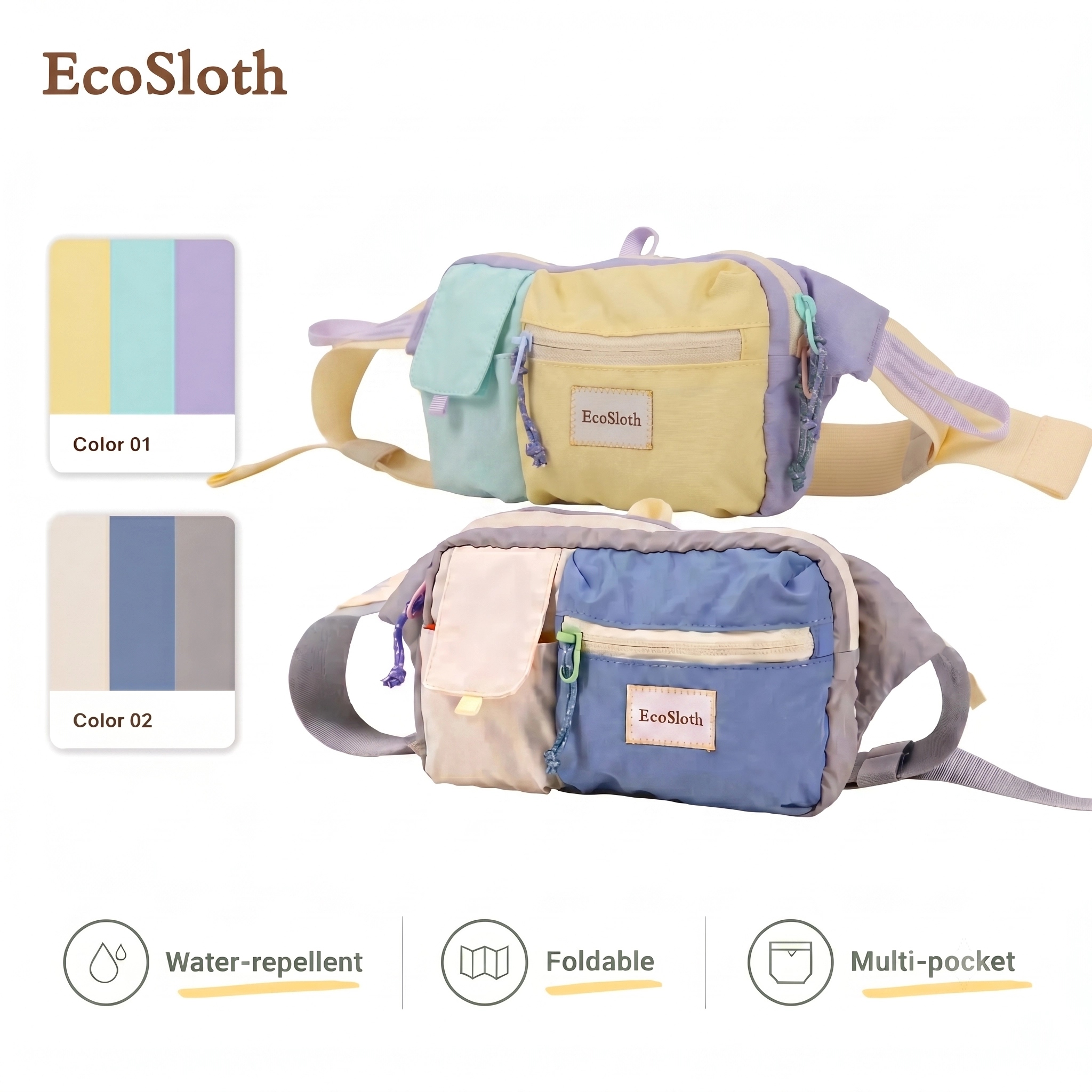 EcoSloth ファニーパック レディース メンズ ウエストパック ベルトバッグ 防水