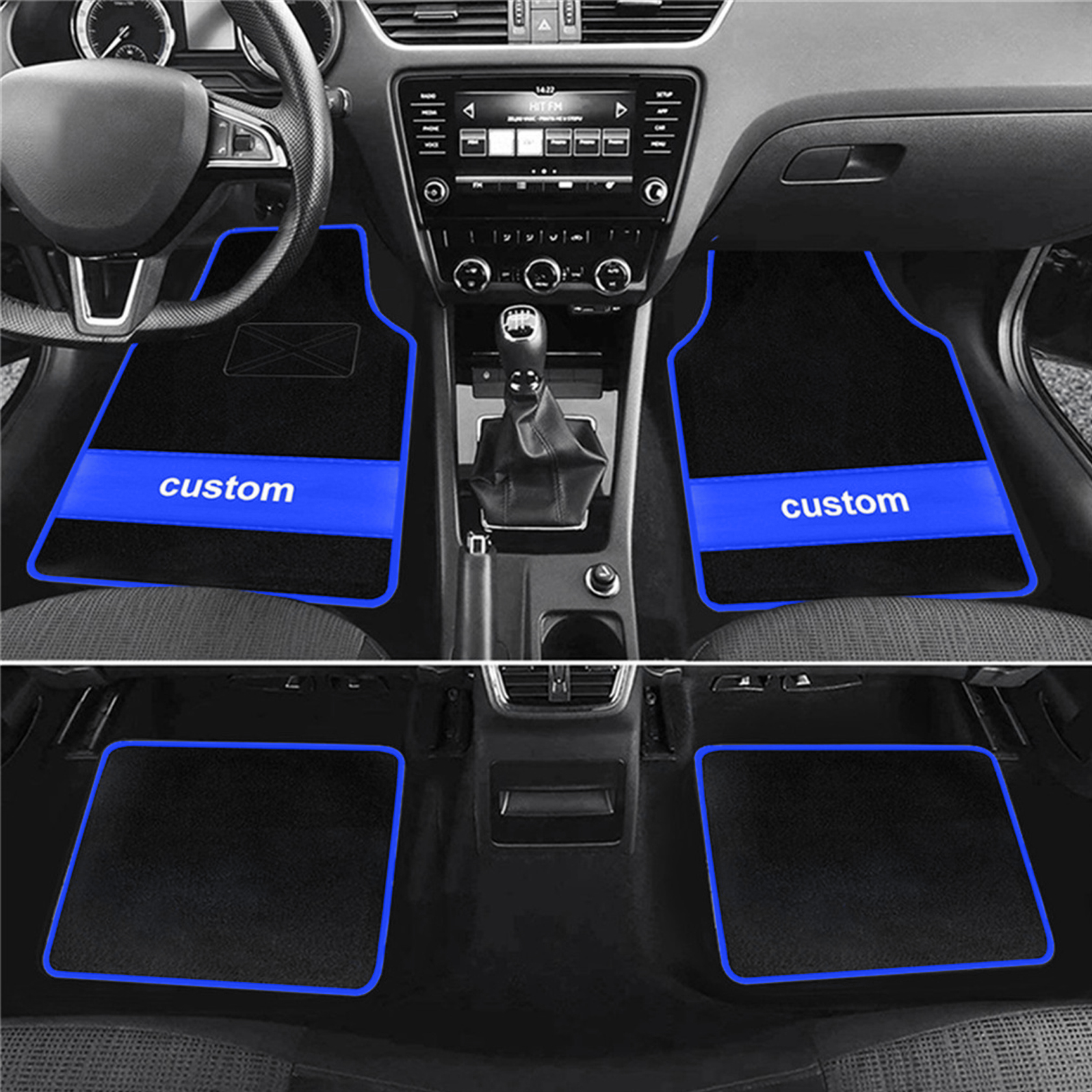 カスタムテキスト車のフロアマットユニバーサル自動車カーマットフルセット 4 フロントとリアの車のカーペット自動車インテリアアクセサリー