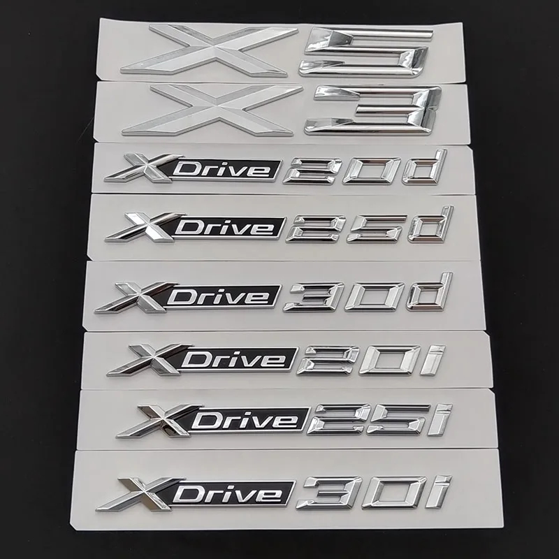 3D ABS XDrive 20d 23d 25d 30d 35d 40d 45d 50d 55d 20i 25i 30i GT X1 X3 X5 X6 車のリアトランクエンブレムステッカー BMW アクセサリー用