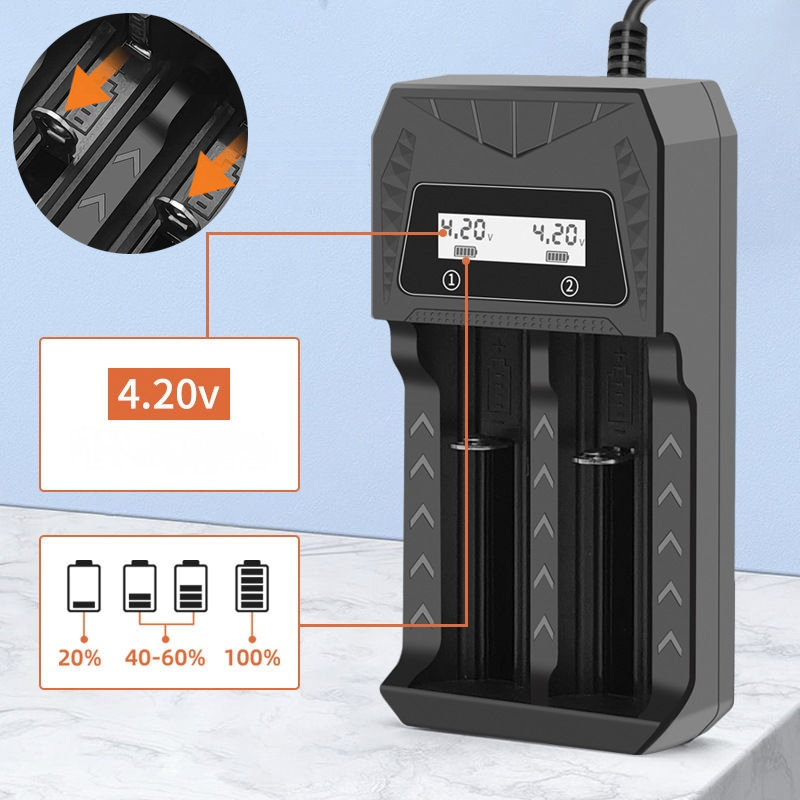 LCD ディスプレイバッテリー USB 充電器 1/2/4 スロット 18650 用 4.2V 充電式リチウム電池 1.2V ニッケル水素 AA/AAA バッテリー充電器