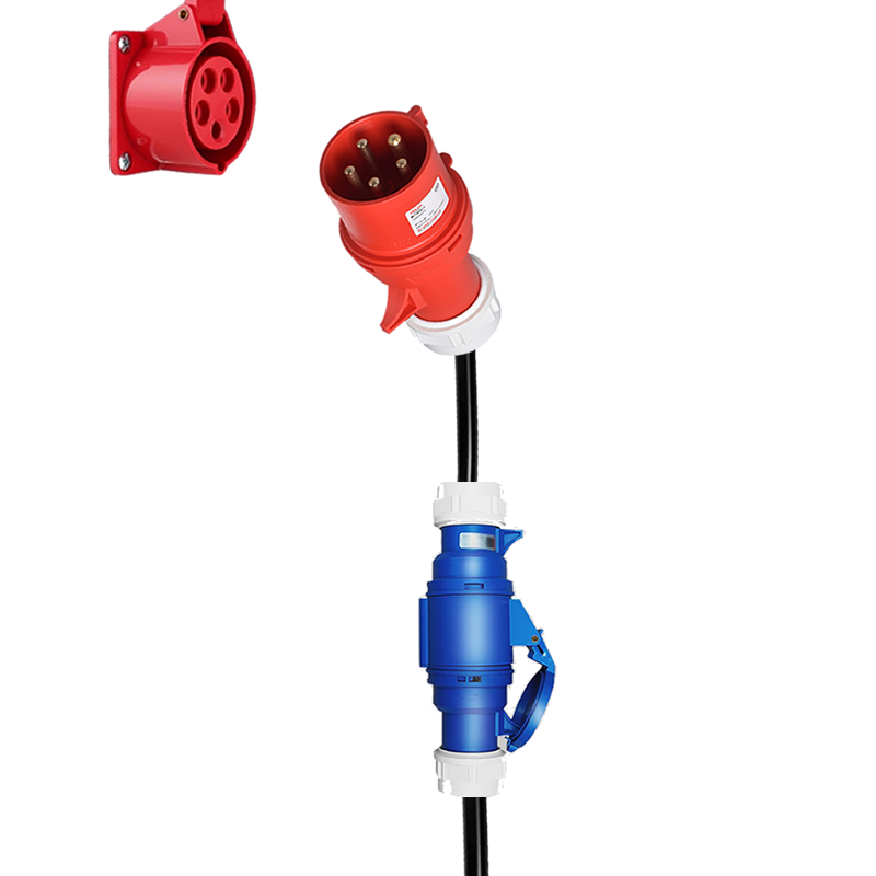 電気自動車充電アダプタ CEE プラグ 16A/32A 赤からソケット青 単相 32A 7KW 16A 3.5KW 赤 3 相 16A 11KW 32A 22KW