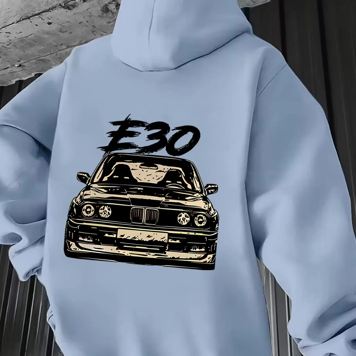 ヴィンテージ E30 クラシックドイツスポーツカーパーカー男性 JDM チューナーレーシングカー特大バックプリントストリートスウェットシャツ