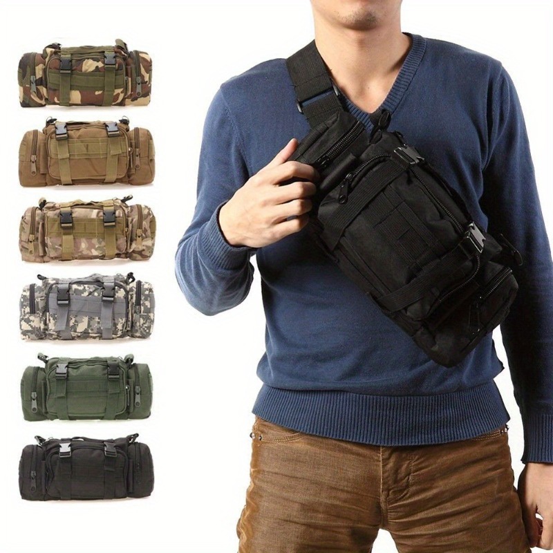 メンズタクティカル防水ファニーパックシングルショルダークロスボディカメラバッグキャンプハイキングトラベルバッグ 3P チェストバッグトートベルトバッグ