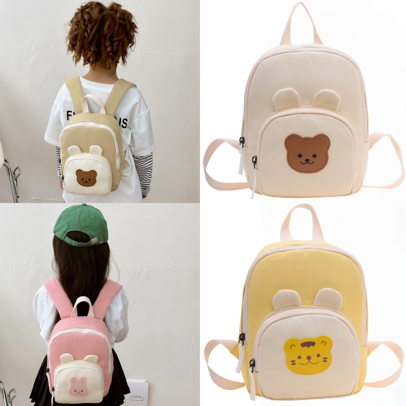 漫画クマバニーキャンバスキッズバックパックかわいい子供ハンドバッグ用ガールボーイ韓国ファッション幼稚園通学幼児バッグ