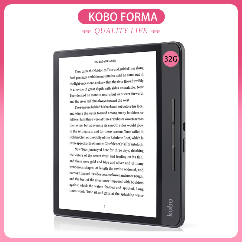 中古 32G 8 インチ Kobo Forma N782-KU-BK-K-EP Forma 電子ブック リーダー、ブラック、Ultra HD 300 PPI タッチスクリーン調整可能なフロント ライト