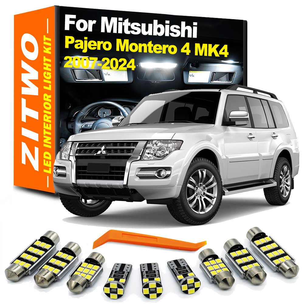 ZITWO 15 個 LED 電球インテリアプレートライトキット三菱パジェロモンテロ将軍 4 MK4 V93 V97 V98 2007-2021 2022 2023 2024