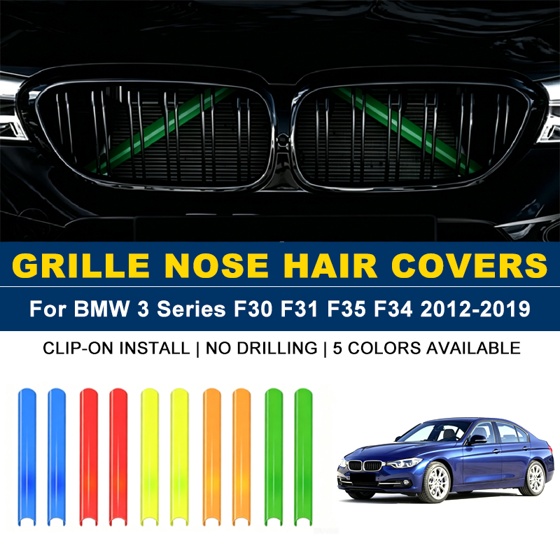 フロントグリルトリムストリップ 2 個、腎臓鼻毛装飾ベーンインサート BMW 3 シリーズ F30 F31 F35 F34 2012-2019 2013 2014用