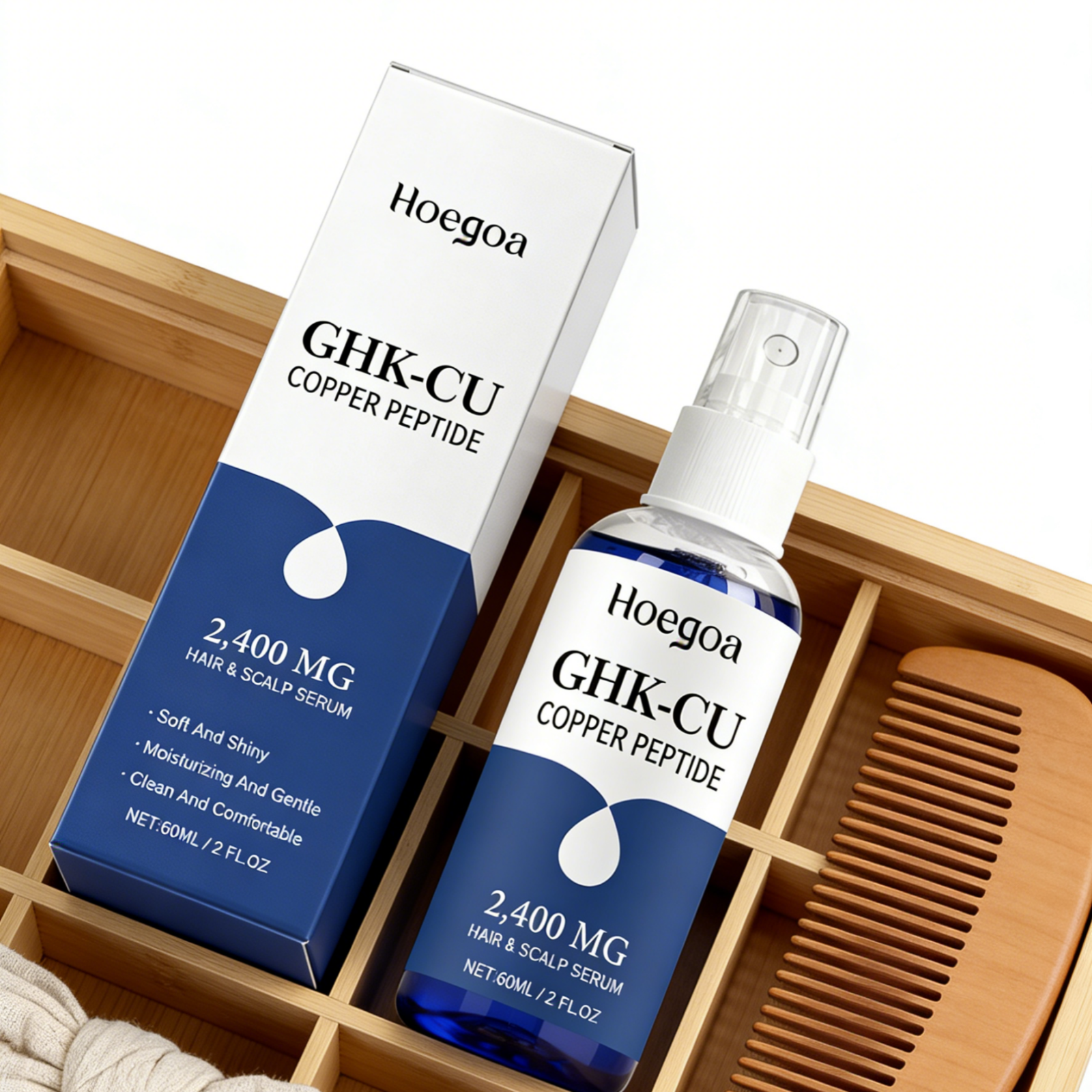 Hoegoa Ghk-Cu 銅ペプチドヘアセラム深い栄養光沢修復根の状態を強化頭皮軽量頭皮血清