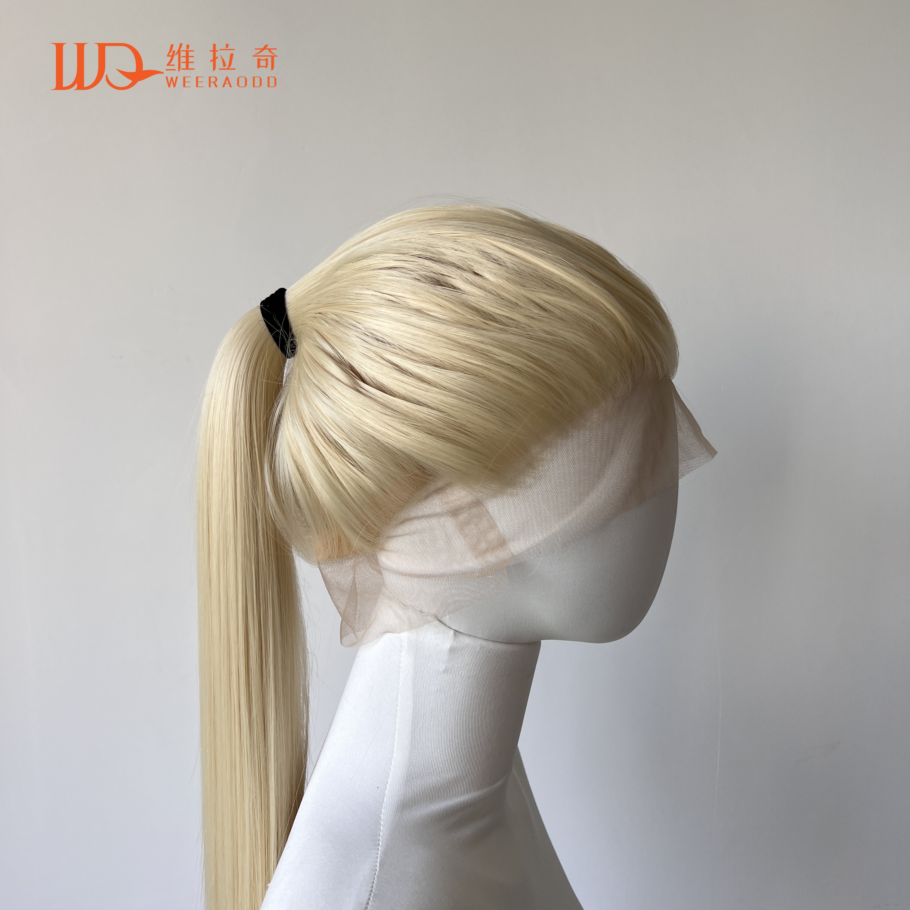 ライトブロンドカラー合成フルレースウィッグ黒人女性用耐熱 26 インチロングストレートフルハンドタイフリーパート 150%