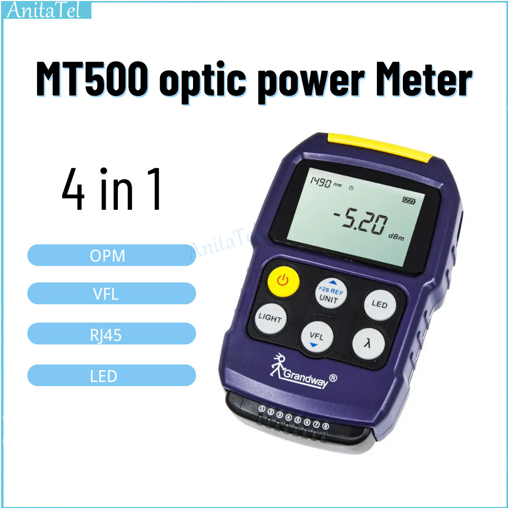 MT500 視覚光源、VFL、懐中電灯 Rj45 テストが付いている小型光ファイバー装置光パワー メーター