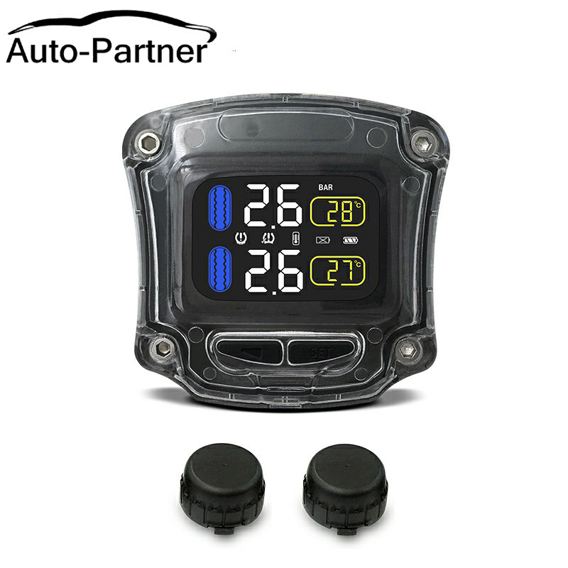 M3-B ワイヤレスオートバイ TPMS リアルタイムタイヤ空気圧監視システム ユニバーサル 2 外部内部センサー LCD ディスプレイ