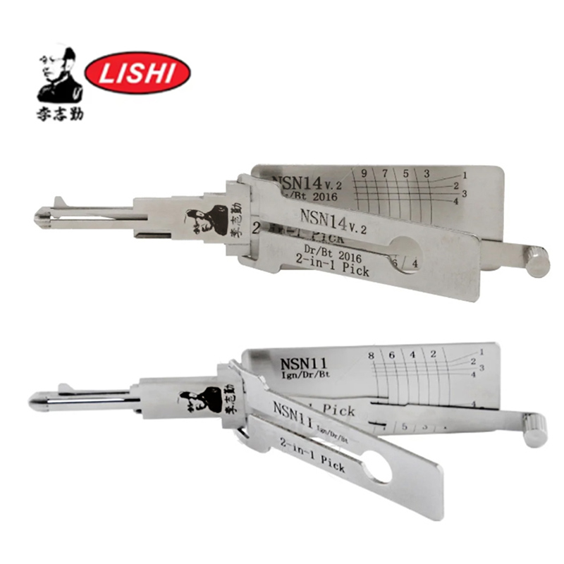 日産 Lishi 2-in-1 NSN14 NSN11 ピックとフック鍵屋ツールドア開口ツールキット