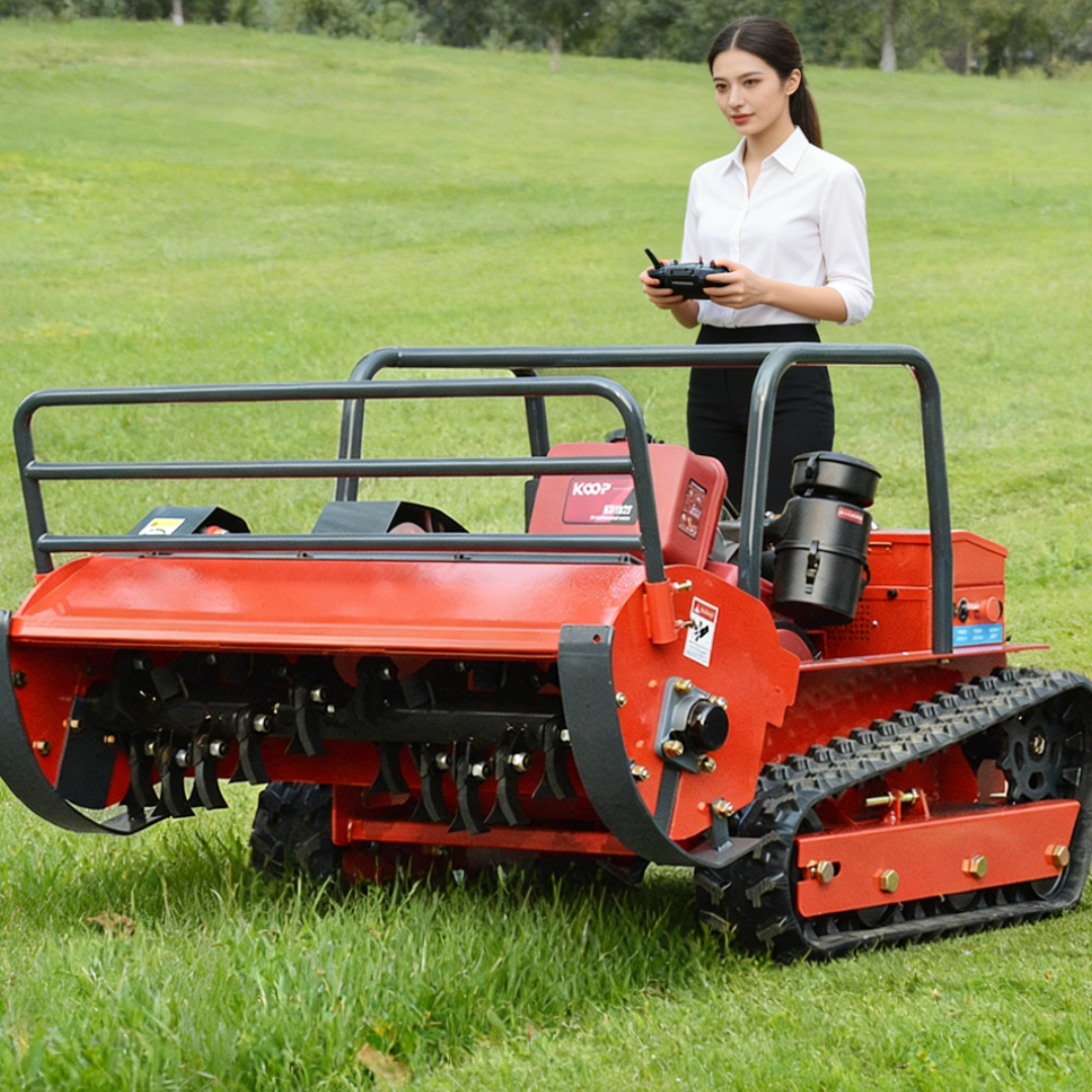 カスタマイズされた芝刈り機のリモートコントロール操作全地形追跡マシンオンラインカスタマーサービスマンツーマン