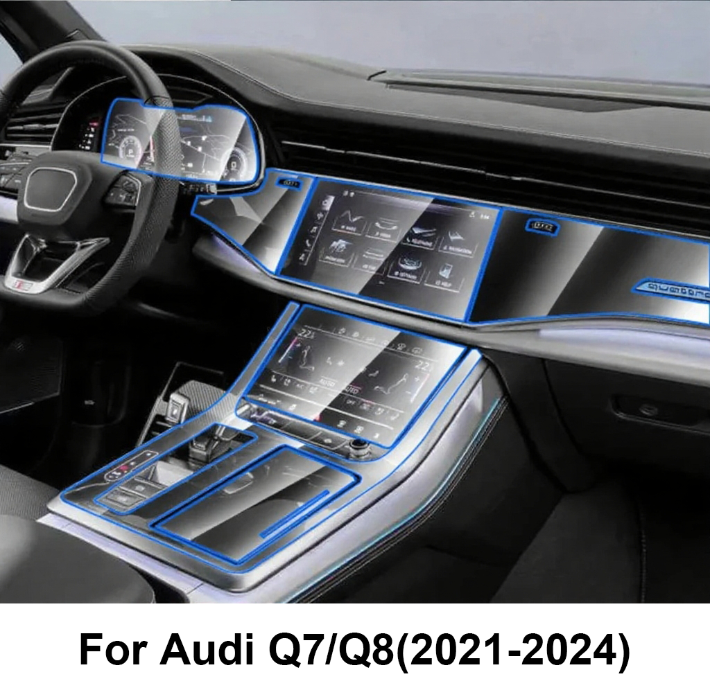 アウディ Q7 Q8 2021-2024 インテリアフィルム透明 TPU 保護フィルム車のギアボックスパネルダッシュボードアンチスクラッチステッカーセンター