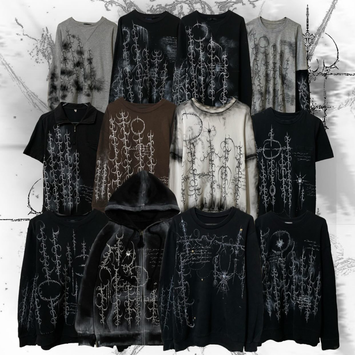 ダークゴシックスタイル長袖男性女性秋日本 Y2K 原宿ストライプファッションレジャー Tシャツグラフィティヒップホップトップス