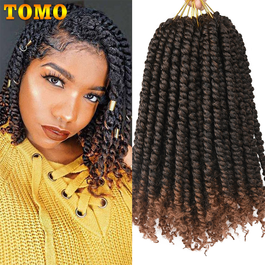 TOMO パッションツイストかぎ針編みヘア合成 12 ルーツスプリングツイストプレループかぎ針編み三つ編みヘアエクステンションパッションツイスト女性用