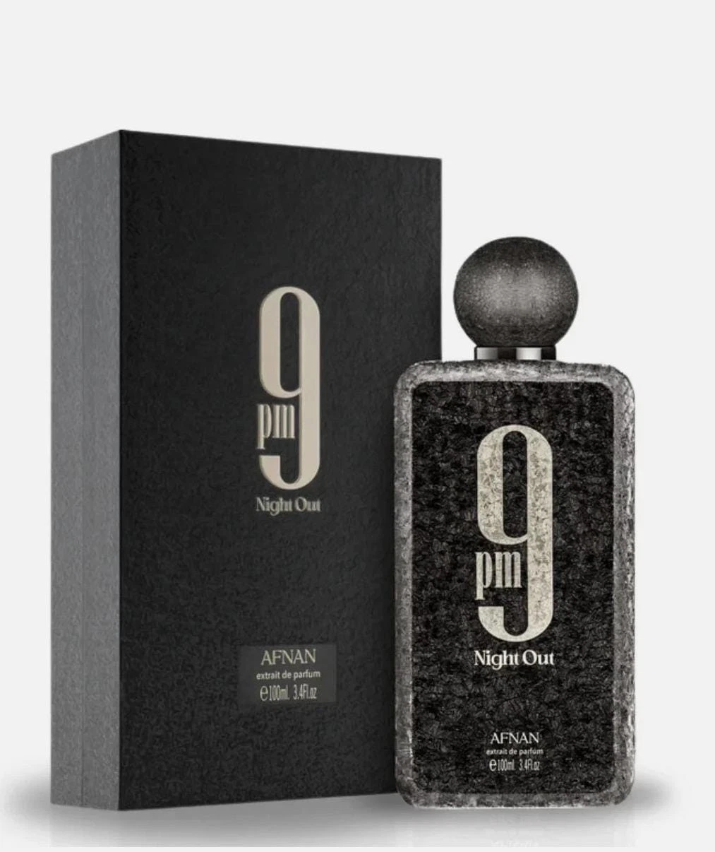 アフナン 午後 9 時ナイトアウト オードパルファムスプレー、男性用、3.4 液量オンス (100ml) 持続する香り、甘くて暖かいスパイシーなアロマティックコロン、イブニング
