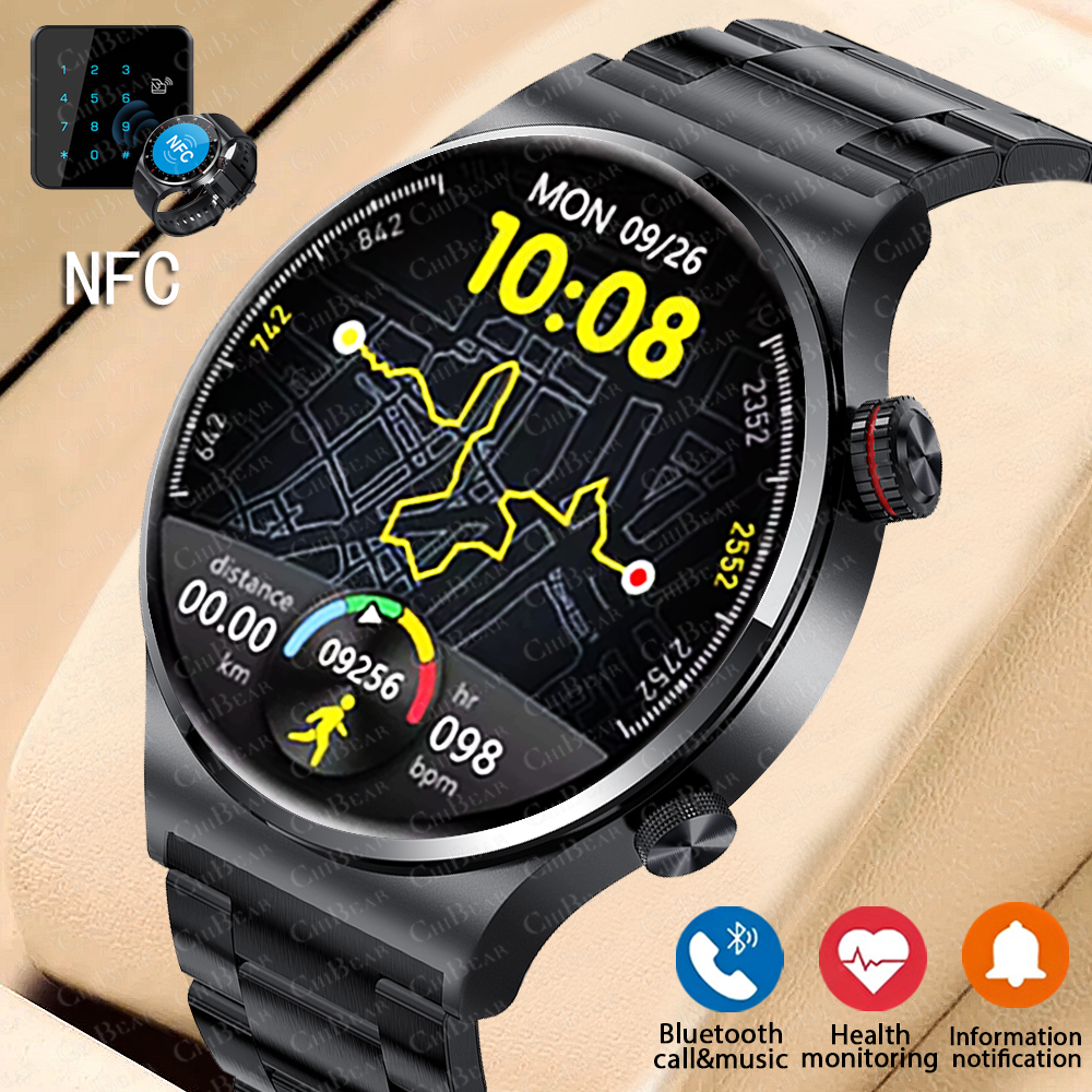 2026 新しい心電図 PPG Bluetooth 通話スマートウォッチメンズ AMOLED フルタッチスポーツ NFC 腕時計男性スマートウォッチ防水 Android Ios