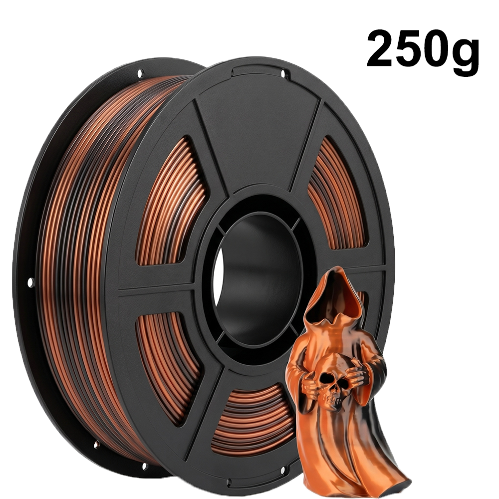 ツートーン 3D プリンター フィラメント 250g PLA シルク黒銅フィラメント 1.75mm 寸法精度 /- 0.03mm、3D 印刷フィラメント