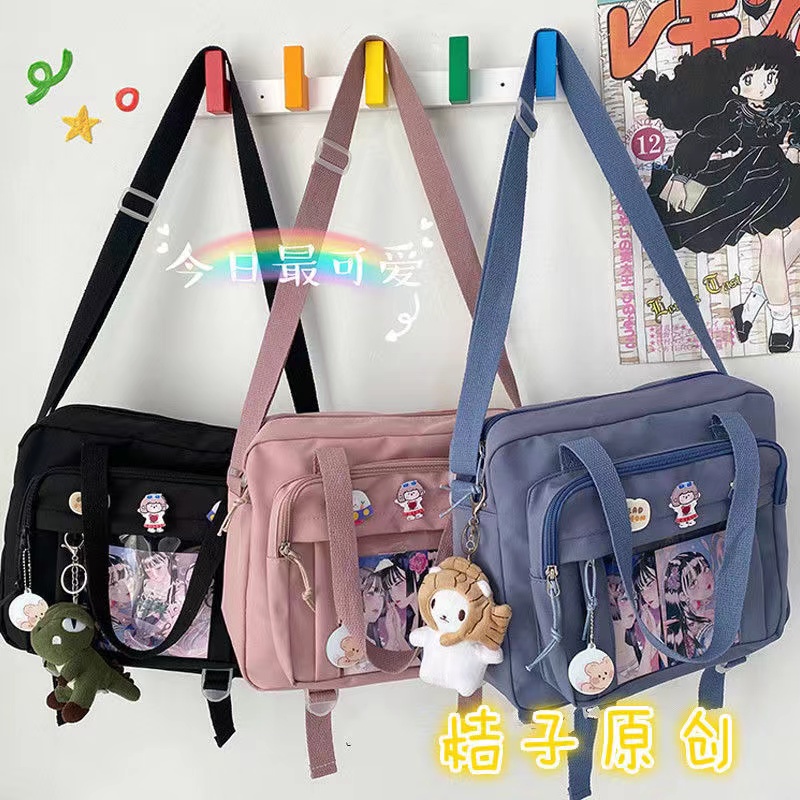 日本の女子高生 JK バッグ透明ハンドバッグブックバッグかばんショルダーバッグ Itabag ビッグクロスボディバッグ女性 Ita バッグ