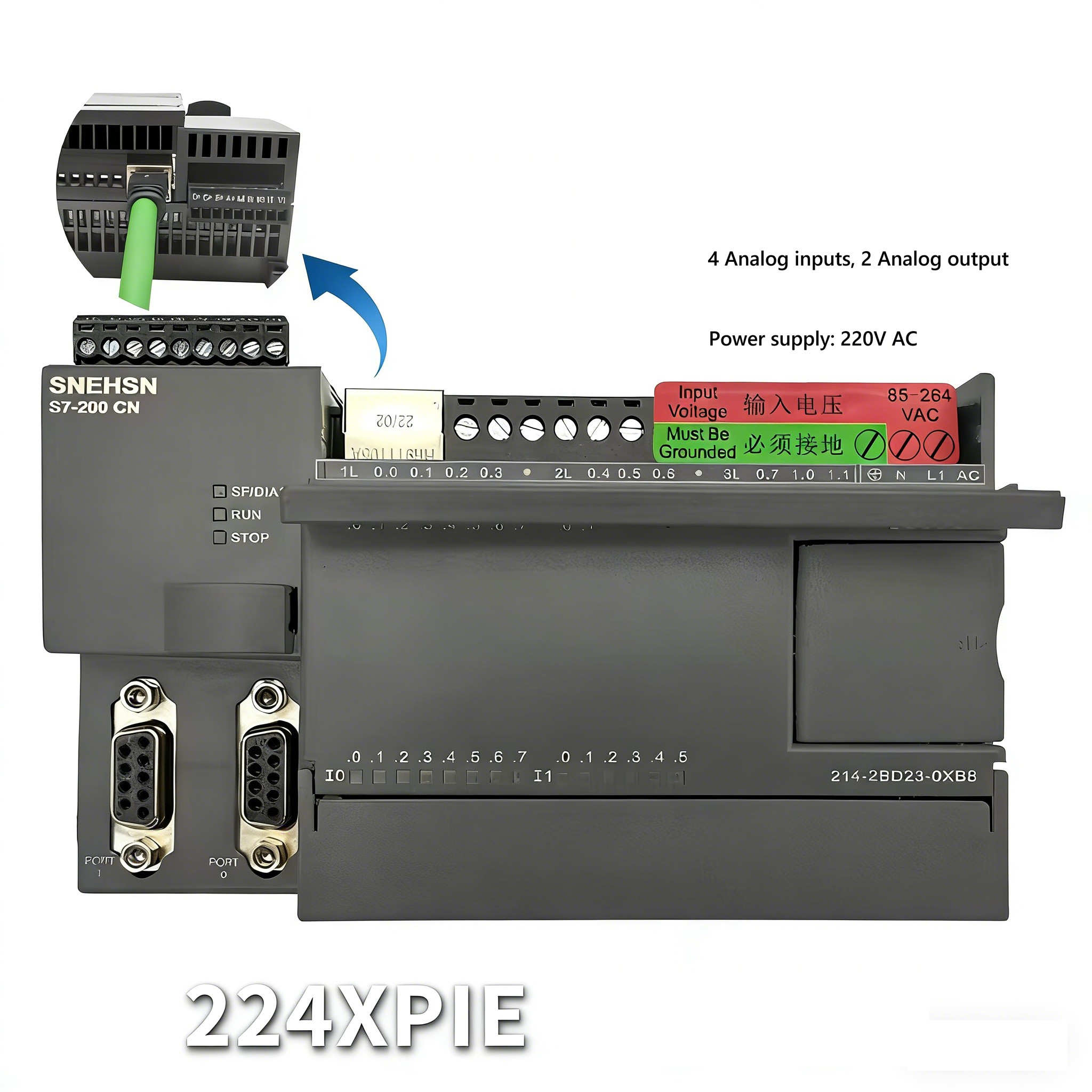 PLC CPU 224XP イーサネット産業用制御ボードデジタル入力出力プログラマブルロジックコントローラアナログ量