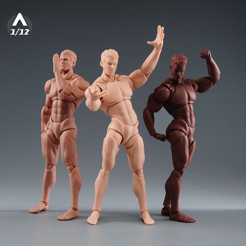 風のおもちゃ 1/12 スケール男性スーパーフレキシブルジョイントボディ 16 センチメートル男性兵士白黄黒関節アクションフィギュア人形モデル